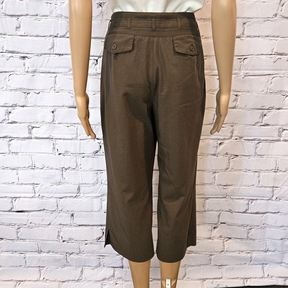 CATO, Boho olive green cropped khaki pants - Picture 10 of 12